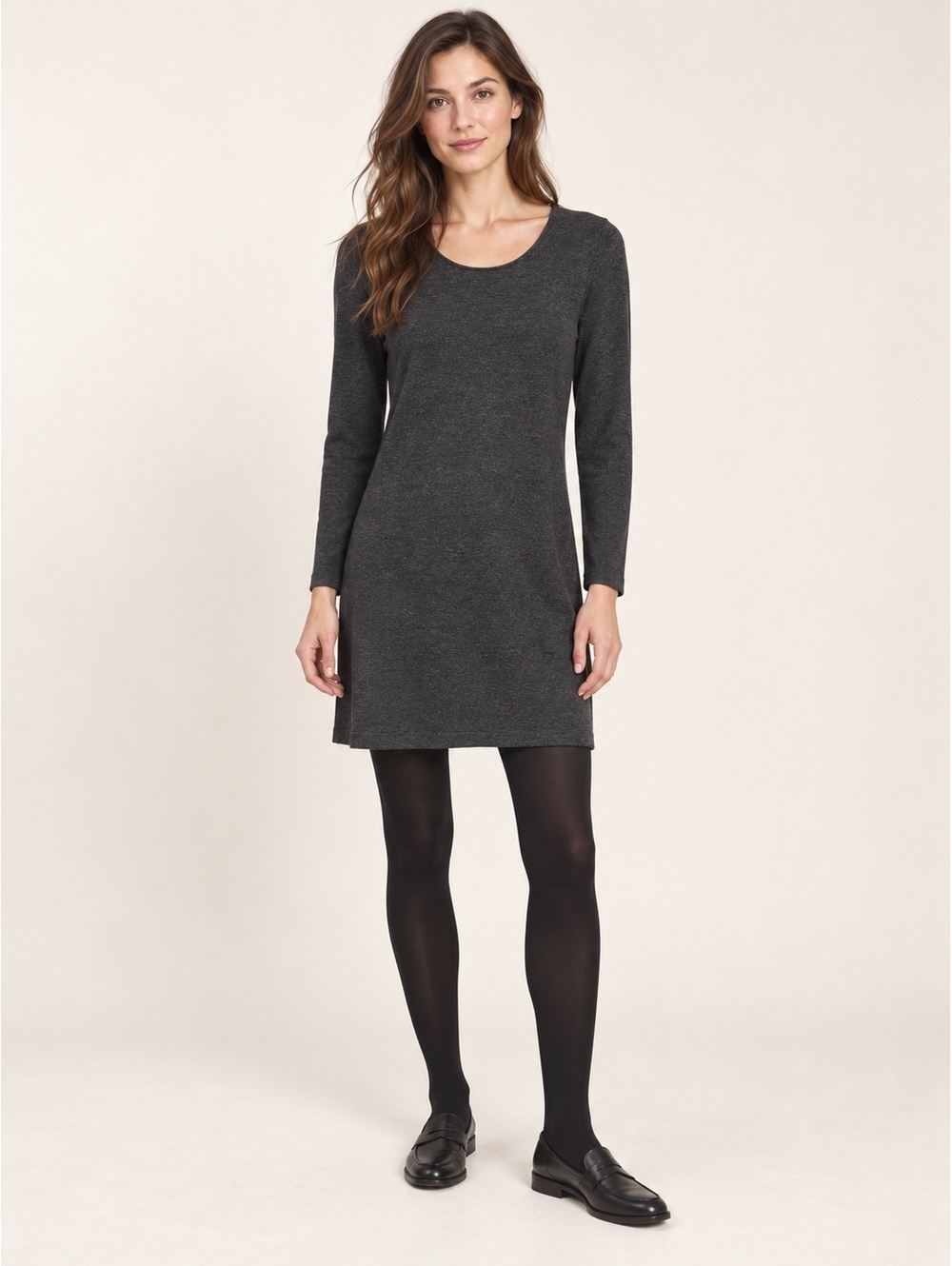 Theory Charcoal Wool Blend Knit Dress